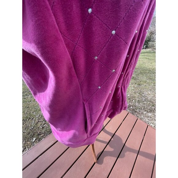 Quacker Factory Womens Pink Sleeveless Zip-Up Vest With Rhinestone Details Size - Picture 11 of 13